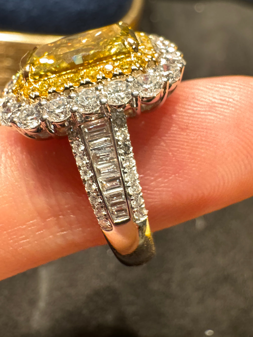18K Radiant Yellow Diamond Fancy Shaped Ring