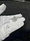 Lab-grown diamond PT950 platinum aquamarine pearl set ring with diamonds
