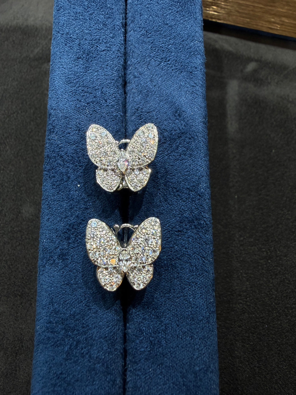 Lab-grown diamond 18K white gold full diamond luxury butterfly earrings