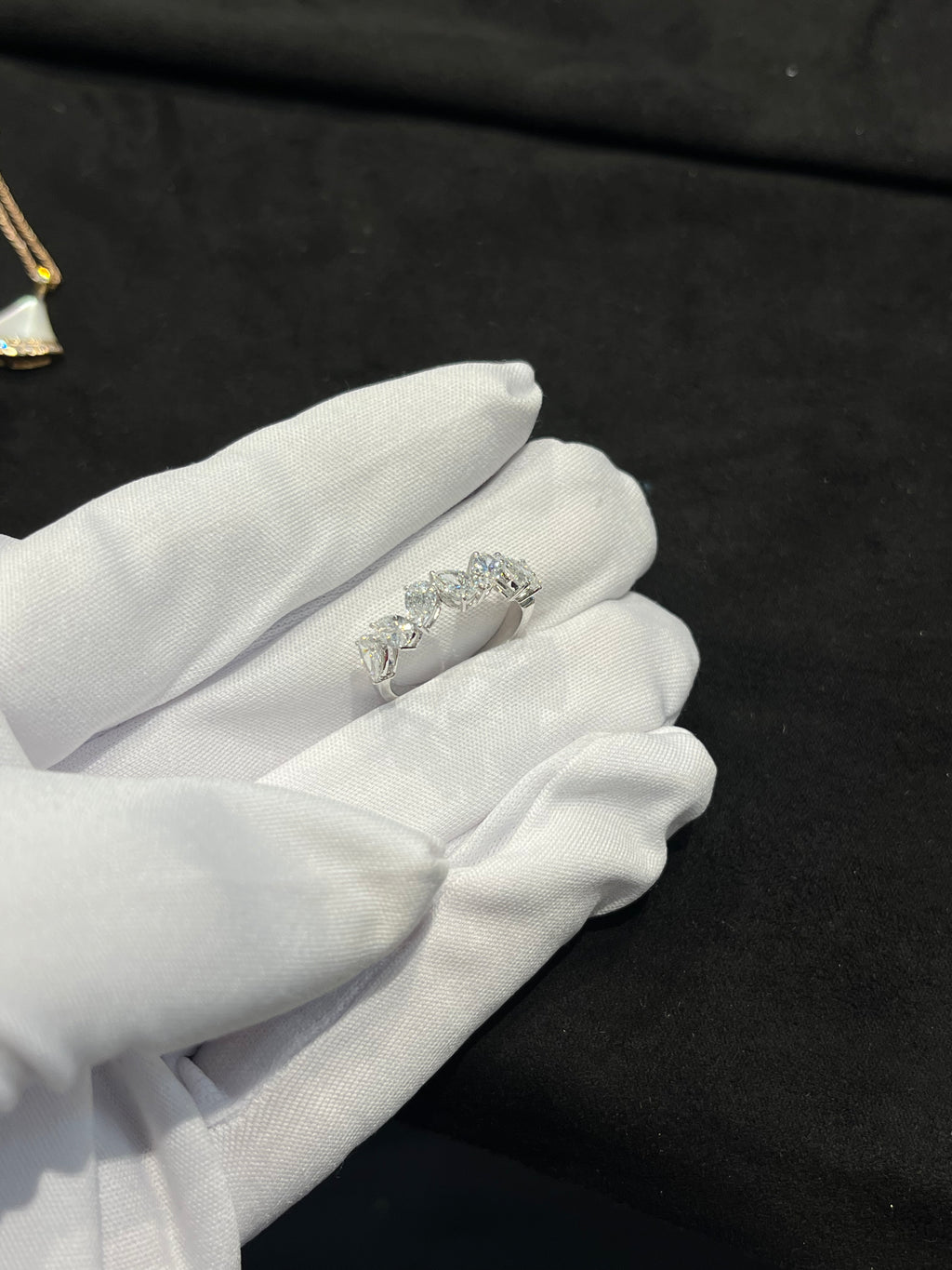 Lab-grown diamond PT950 platinum fancy-shaped diamond ring