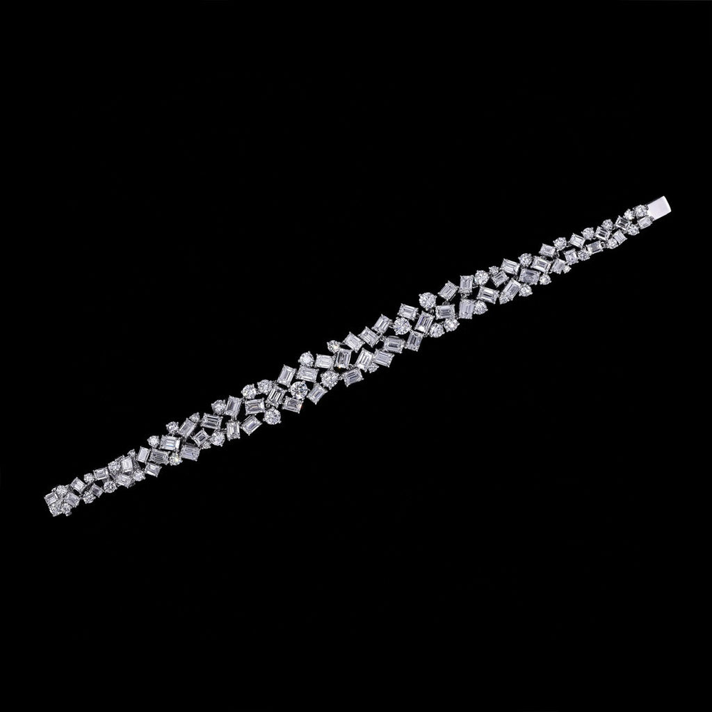 18K Fancy Shaped Diamond Waterfall Bracelet: Ultimate Luxury and Classic