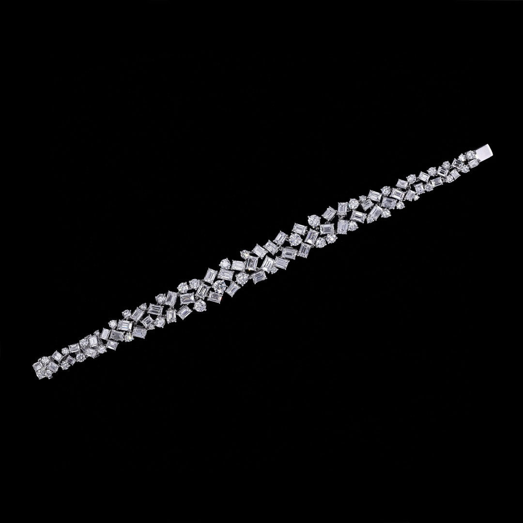 18K Fancy Shaped Diamond Waterfall Bracelet: Ultimate Luxury and Classic