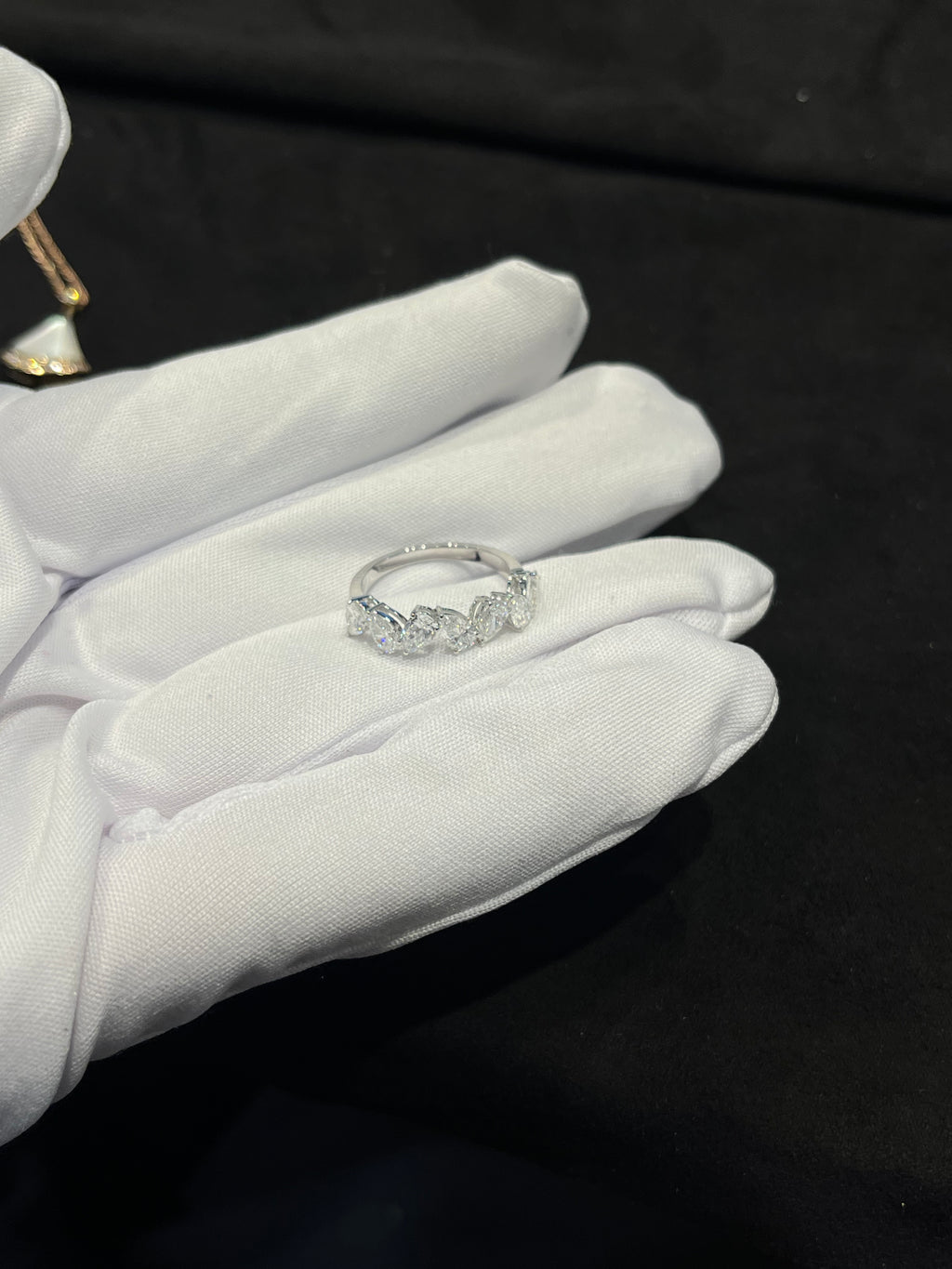 Lab-grown diamond PT950 platinum fancy-shaped diamond ring