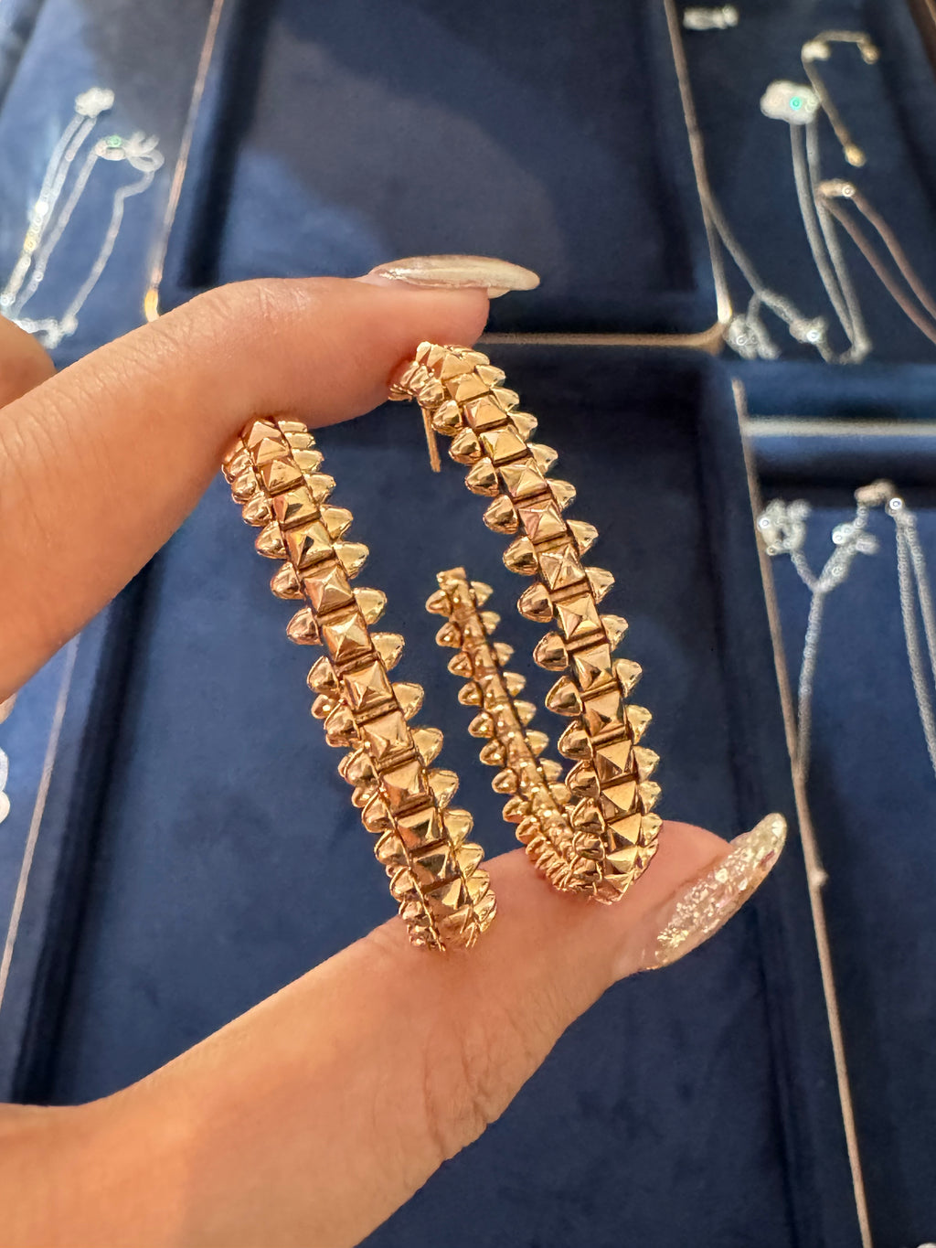 18K Gold Studded Large Handmade Bullet Earrings