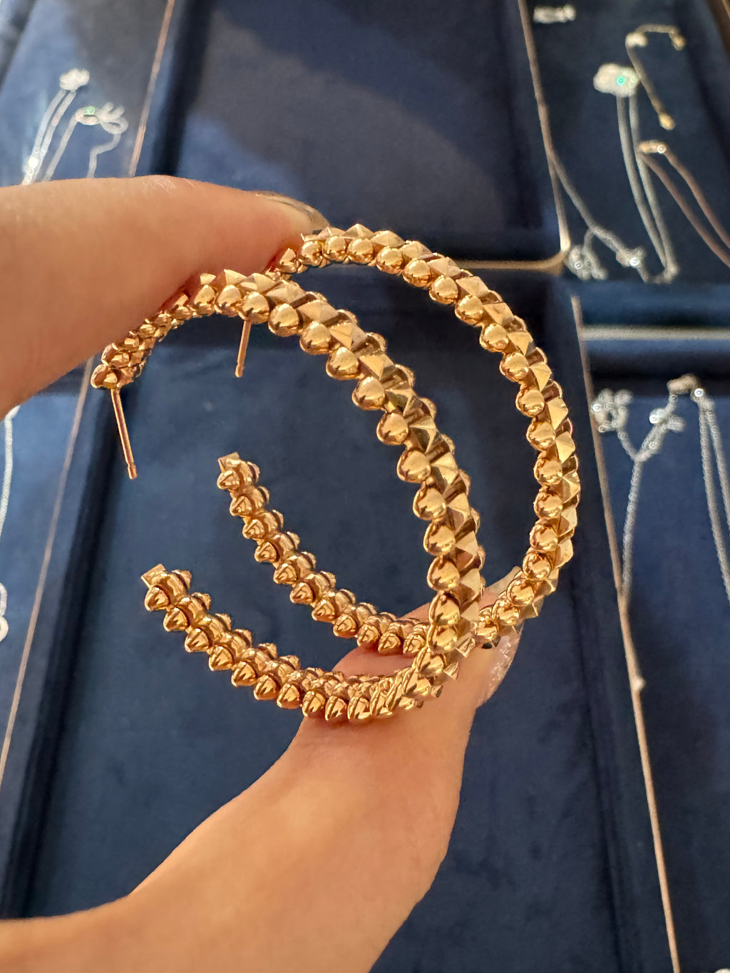 18K Gold Studded Large Handmade Bullet Earrings