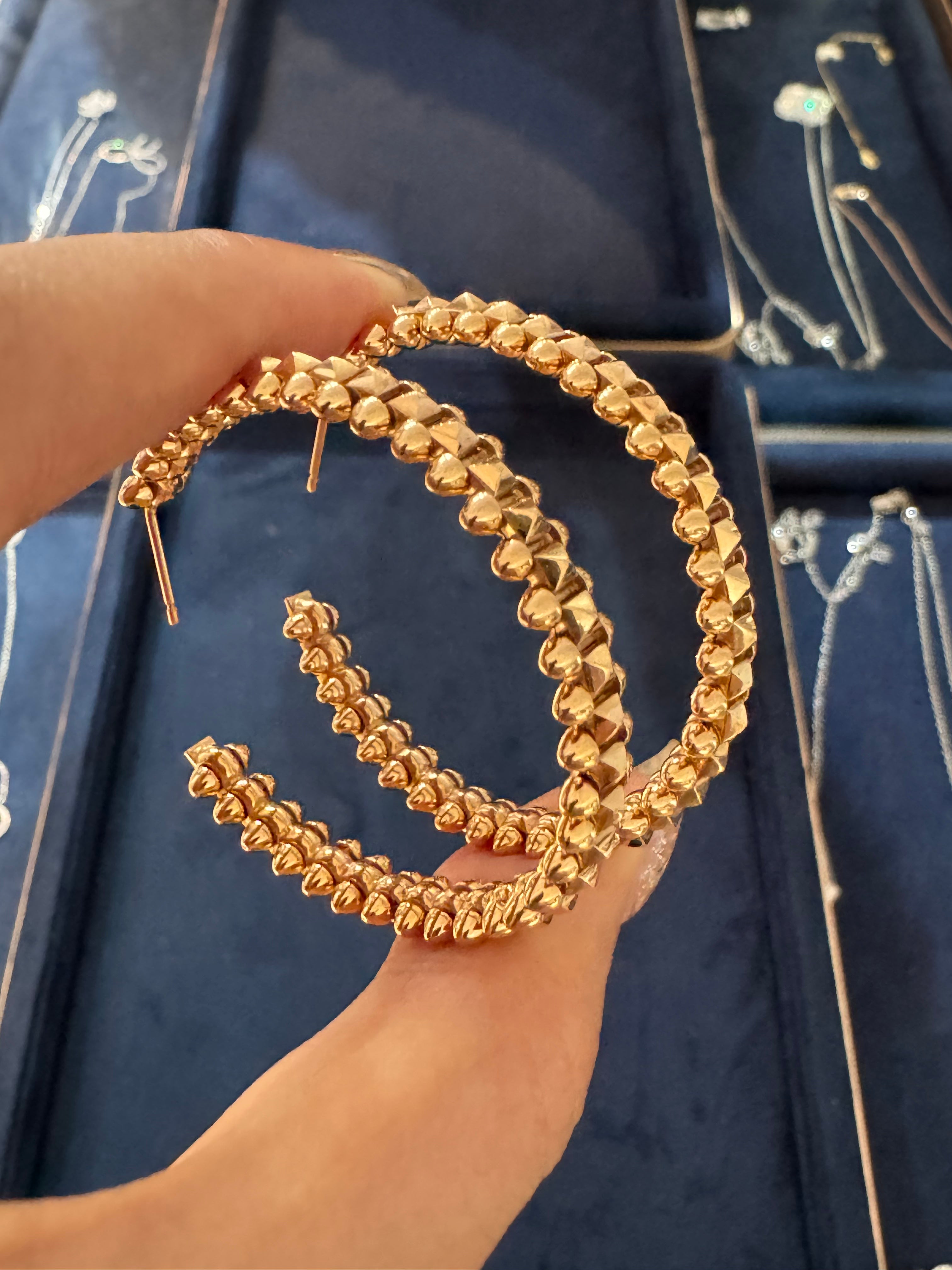 18K Gold Studded Large Handmade Bullet Earrings