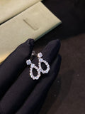 Lab-grown diamond PT950 platinum loop teardrop diamond stud earrings