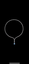 Lab-grown diamond 18K gold high jewelry emerald-cut blue diamond necklace
