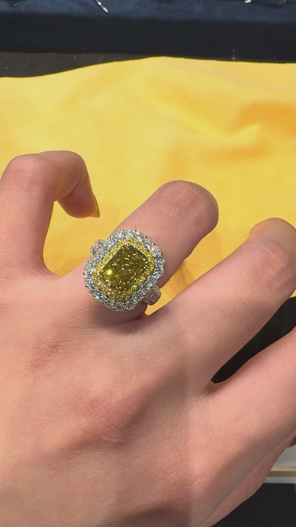 18K Radiant Yellow Diamond Fancy Shaped Ring