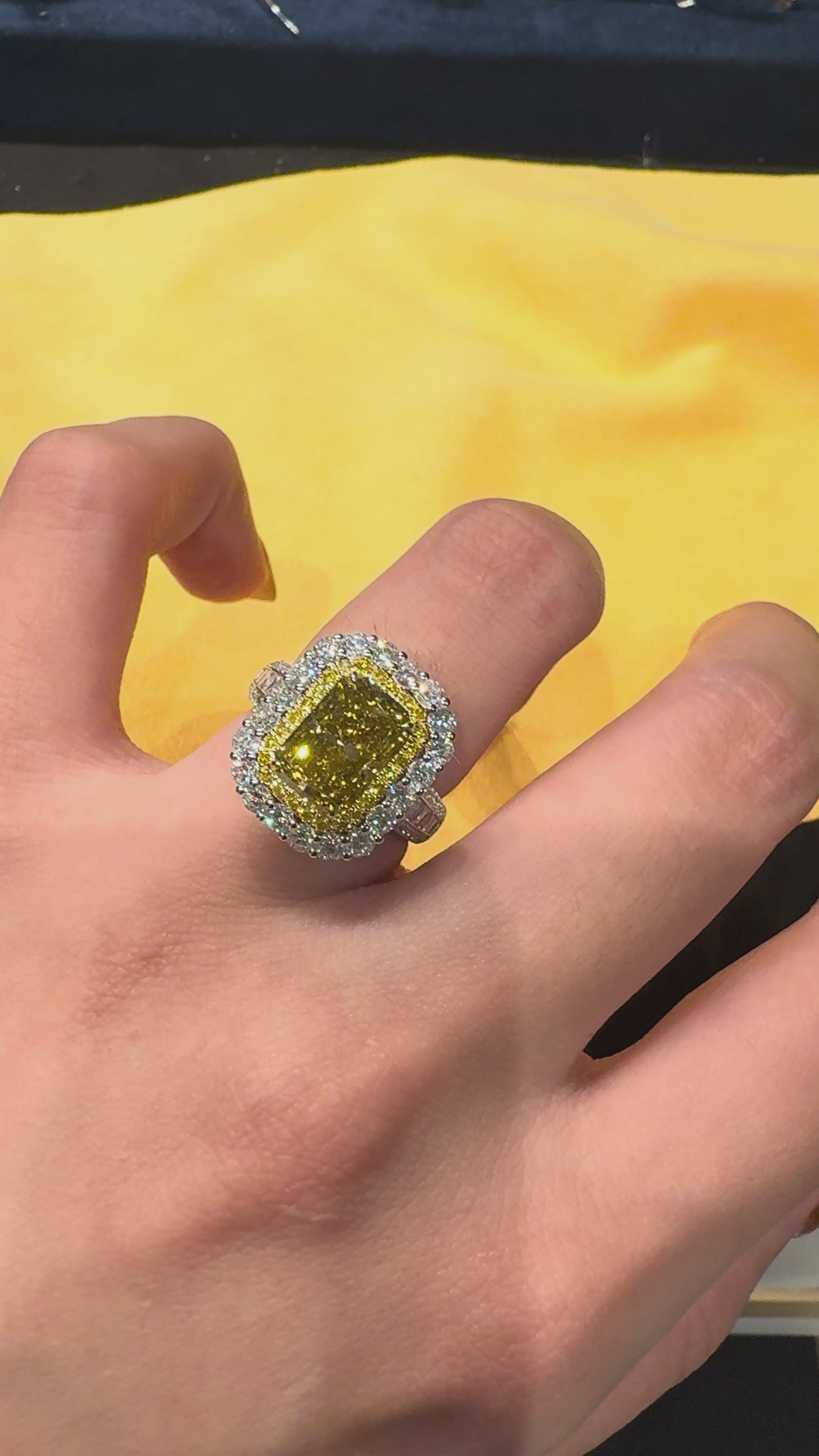 18K Radiant Yellow Diamond Fancy Shaped Ring